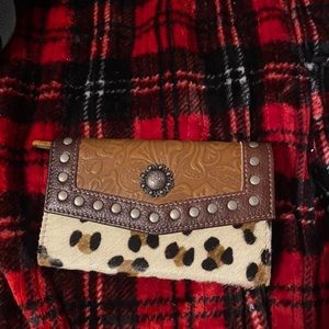 Cow print wallet